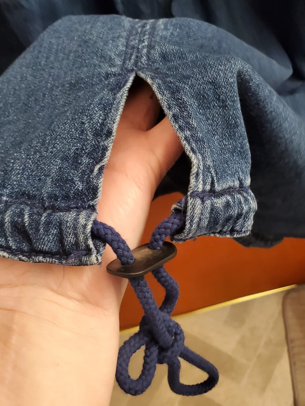 Womens ellos Blue Hooded Denim Jacket with Zip Pockets